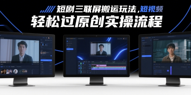 短剧三联屏搬运玩法,短剧搬运轻松过原创实操流程插图 短剧三联屏搬运玩法,短剧搬运轻松过原创实操流程