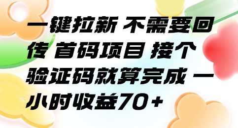 一键拉新 不需要回传 首码项目 接个验证码就算完成 一小时收益70+【揭秘】插图 一键拉新 不需要回传 首码项目 接个验证码就算完成 一小时收益70+【揭秘】