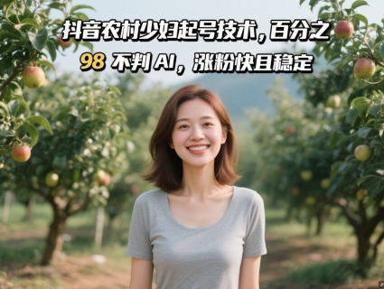 抖音农村少妇起号技术,百分之98不判AI,涨粉快且稳定插图 抖音农村少妇起号技术,百分之98不判AI,涨粉快且稳定