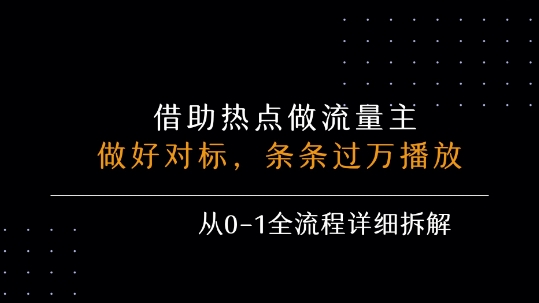 借力热点,乘顺风车玩流量主,条条过万播放, 每月收益5k+,从0-1全流程详细拆解插图 借力热点,乘顺风车玩流量主,条条过万播放, 每月收益5k+,从0-1全流程详细拆解