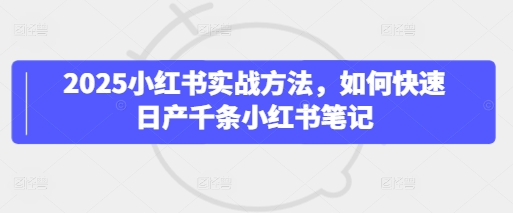2025小红书实战方法,如何快速日产千条小红书笔记插图 2025小红书实战方法,如何快速日产千条小红书笔记