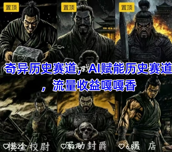 抖音奇异历史赛道,AI赋能历史赛道,流量收益嘎嘎香,狂撸伙伴计划插图 抖音奇异历史赛道,AI赋能历史赛道,流量收益嘎嘎香,狂撸伙伴计划