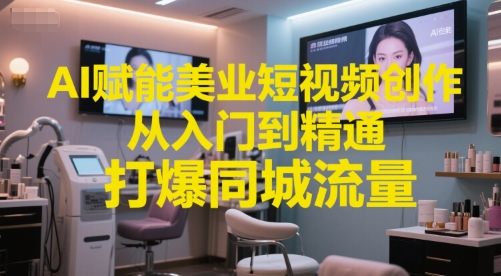 AI赋能美业短视频创作,从入门到精通,打爆同城流量,超级AI工具短视频实操落地插图 AI赋能美业短视频创作,从入门到精通,打爆同城流量,超级AI工具短视频实操落地