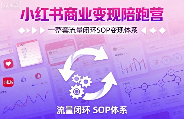 小红书商业变现陪跑营,轻IP矩阵 私域获客 聚光投流,一整套流量闭环SOP变现体系插图 小红书商业变现陪跑营,轻IP矩阵 私域获客 聚光投流,一整套流量闭环SOP变现体系