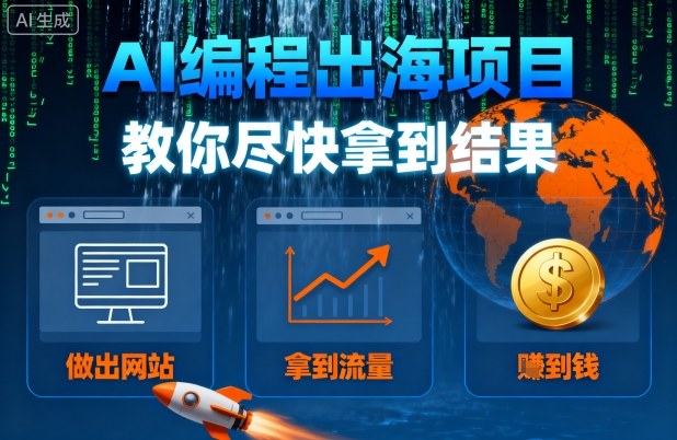 AI编程出海项目,教你尽快拿到结果-做出网站、拿到流量、賺到钱插图 AI编程出海项目,教你尽快拿到结果-做出网站、拿到流量、賺到钱
