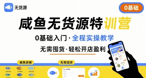 无货源特训营,0基础带你玩转咸鱼无货源插图 无货源特训营,0基础带你玩转咸鱼无货源