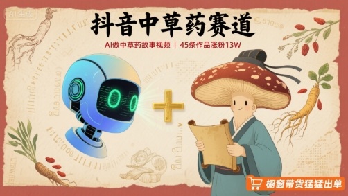 抖音中草药赛道,用AI做中草药故事视频,45条作品涨粉13W,橱窗带货猛猛出单插图 抖音中草药赛道,用AI做中草药故事视频,45条作品涨粉13W,橱窗带货猛猛出单