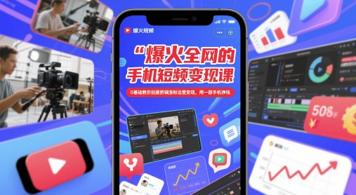 爆火全网的手机短视频变现课,0基础教你拍摄剪辑涨粉运营变现,用一部手机挣钱插图 爆火全网的手机短视频变现课,0基础教你拍摄剪辑涨粉运营变现,用一部手机挣钱