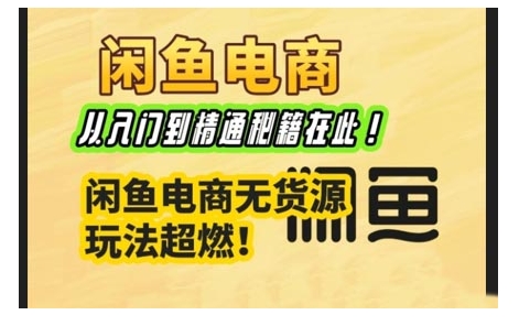 闲鱼电商实战课,从入门到精通秘籍在此,闲鱼电商无货源玩法超燃!插图 闲鱼电商实战课,从入门到精通秘籍在此,闲鱼电商无货源玩法超燃!