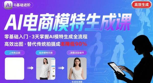 AI模特进阶课程,0基础高效生成逼真电商模特图插图 AI模特进阶课程,0基础高效生成逼真电商模特图