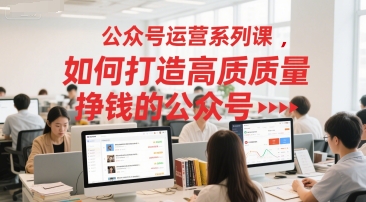 公众号运营系列课,如何打造高质量挣钱的公众号插图 公众号运营系列课,如何打造高质量挣钱的公众号