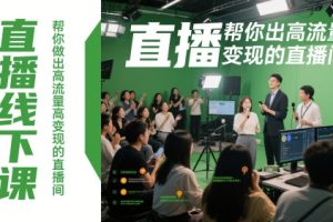 直播线下课，帮你做出高流量高变现的直播间
