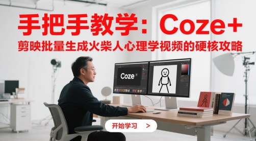 手把手教学:Coze + 剪映批量生成火柴人心理学视频的硬核攻略插图 手把手教学:Coze + 剪映批量生成火柴人心理学视频的硬核攻略