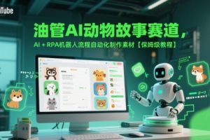 油管AI动物故事赛道，AI+RPA机器人流程自动化制作素材【保姆级教程】