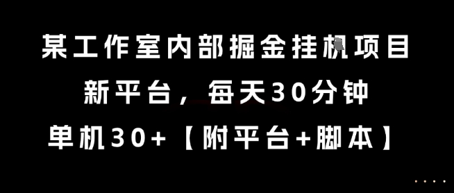 某工作室内部掘金挂G项目,新平台,每天30分钟,单机30+【揭秘】插图 某工作室内部掘金挂G项目,新平台,每天30分钟,单机30+【揭秘】