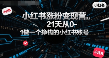 小红书涨粉变现营,21天从0-1做一个挣钱的小红书账号插图 小红书涨粉变现营,21天从0-1做一个挣钱的小红书账号