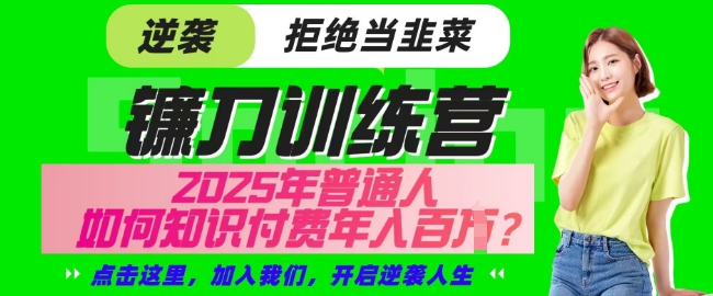 【网创项目终点站-镰刀训练营超级IP合伙人】25年普通人如何通过知识付费实现逆袭【揭秘】插图 【网创项目终点站-镰刀训练营超级IP合伙人】25年普通人如何通过知识付费实现逆袭【揭秘】