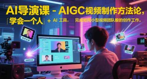 AI导演课-AIGC视频制作方法论,学会一个人+AI工具,完成如同小型视频团队般的创作工作,实现导演梦插图 AI导演课-AIGC视频制作方法论,学会一个人+AI工具,完成如同小型视频团队般的创作工作,实现导演梦