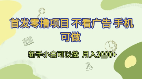 首发零撸项目 不看广告 手机可做 新手小白可以做 月入3k+【揭秘】插图 首发零撸项目 不看广告 手机可做 新手小白可以做 月入3k+【揭秘】