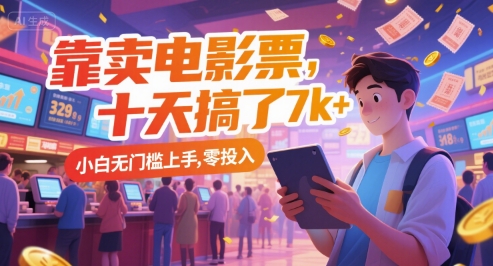 靠卖电影票,十天搞了7k+,小白无门槛上手,零投入【揭秘】插图 靠卖电影票,十天搞了7k+,小白无门槛上手,零投入【揭秘】