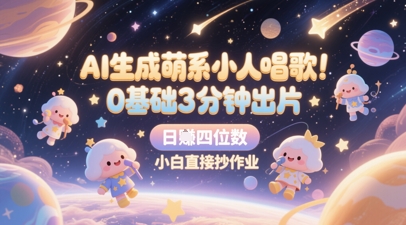 AI生成萌系小人唱歌,0基础3分钟出片,28个作品涨粉8.9W,单条最高19W赞,日入四位数,小白直接抄作业插图 AI生成萌系小人唱歌,0基础3分钟出片,28个作品涨粉8.9W,单条最高19W赞,日入四位数,小白直接抄作业