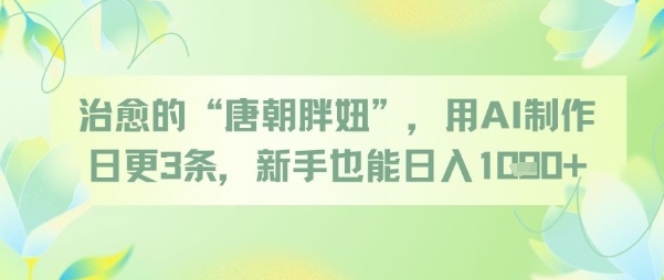 治愈的“唐朝胖妞”,用AI制作日更3条,新手也能日入多张插图 治愈的“唐朝胖妞”,用AI制作日更3条,新手也能日入多张