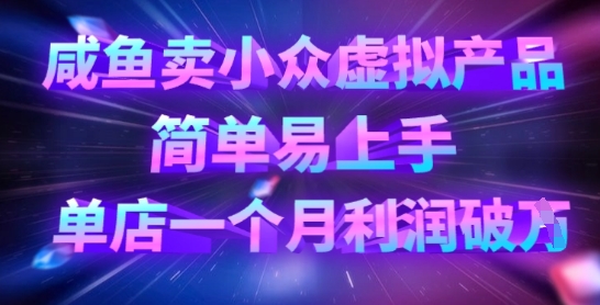 咸鱼卖小众虚拟产品,简单易上手,单店一个月利润破W插图 咸鱼卖小众虚拟产品,简单易上手,单店一个月利润破W