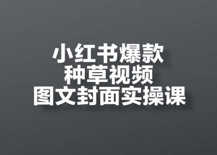 小红书爆款种草视频图文封面实操课,开店、选品、引流、变现全流程插图 小红书爆款种草视频图文封面实操课,开店、选品、引流、变现全流程