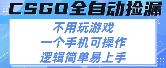 CSGO自动捡漏项目,最新独家玩法,不用挂G不用玩游戏,一个手机即可操作,新手小白轻松月入1W+【揭秘】插图 CSGO自动捡漏项目,最新独家玩法,不用挂G不用玩游戏,一个手机即可操作,新手小白轻松月入1W+【揭秘】