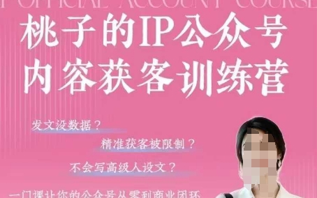桃子IP公众号内容获客训练营(第3期),一门让你公众号从0到商业闭环的课程插图 桃子IP公众号内容获客训练营(第3期),一门让你公众号从0到商业闭环的课程
