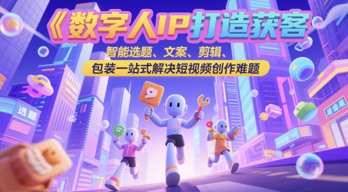 数字人IP打造获客变现实操课,智能选题、文案、剪辑、包装一站式解决短视频创作难题插图 数字人IP打造获客变现实操课,智能选题、文案、剪辑、包装一站式解决短视频创作难题