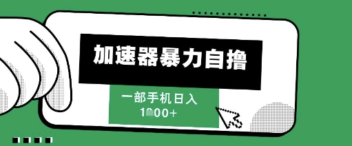 205新风口,加速器暴力自撸,单机日入1k+【揭秘】插图 205新风口,加速器暴力自撸,单机日入1k+【揭秘】