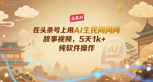 在头条号上用AI生民间故事视频,5天1k+,纯软件操作插图 在头条号上用AI生民间故事视频,5天1k+,纯软件操作