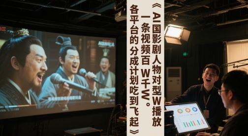 AI三国影视剧人物对口型唱歌玩法,一条视频百W千W播放,各平台的分成计划吃到飞起插图 AI三国影视剧人物对口型唱歌玩法,一条视频百W千W播放,各平台的分成计划吃到飞起