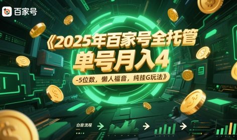 2025年百家号全托管,单号月入4-5位数,懒人福音,纯挂G玩法【揭秘】插图 2025年百家号全托管,单号月入4-5位数,懒人福音,纯挂G玩法【揭秘】