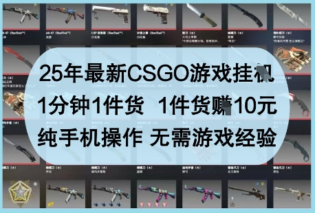 25年最新CSGO游戏挂G,1分钟1件货,1件货挣10元,纯手机操作,无需游戏经验【揭秘】插图 25年最新CSGO游戏挂G,1分钟1件货,1件货挣10元,纯手机操作,无需游戏经验【揭秘】