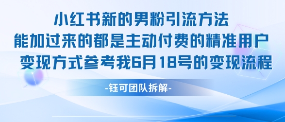 小红书全新男粉引流实操方法,日引流100多精准男粉插图 小红书全新男粉引流实操方法,日引流100多精准男粉