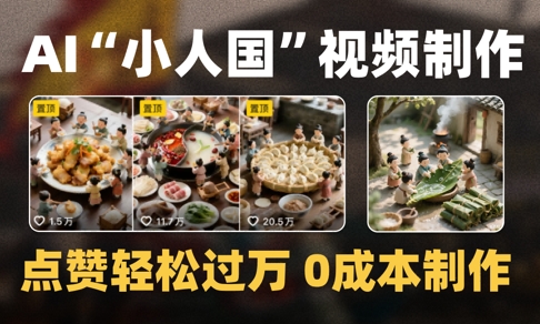 爆款1000W+播放微缩景观迷你小人国AI视频0成本制作全流程教学插图 爆款1000W+播放微缩景观迷你小人国AI视频0成本制作全流程教学
