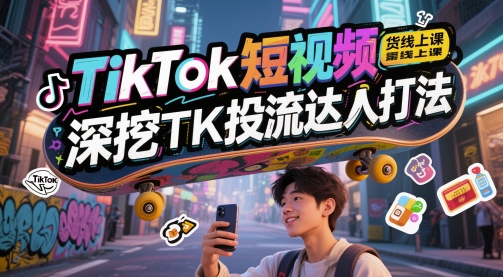 TikTok短视频带货线上课,深挖TK投流达人打法插图 TikTok短视频带货线上课,深挖TK投流达人打法