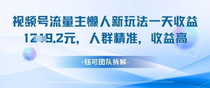 视频号流量主懒人新玩法,一天收益1k,人群精准收益高插图 视频号流量主懒人新玩法,一天收益1k,人群精准收益高