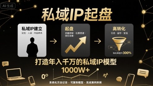 私域IP起盘,私域ip建立、起盘、高转化,打造年入千万的私域ip模型插图 私域IP起盘,私域ip建立、起盘、高转化,打造年入千万的私域ip模型