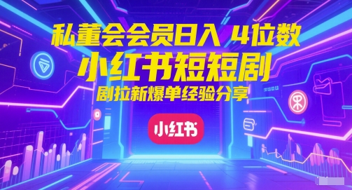 私董会会员日入4位数小红书红果短剧拉新爆单经验分享插图 私董会会员日入4位数小红书红果短剧拉新爆单经验分享