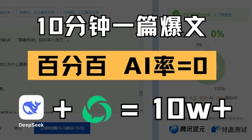 10分钟一篇爆文,100% 零AI率,用deepseek轻松玩转公众号爆文项目插图 10分钟一篇爆文,100% 零AI率,用deepseek轻松玩转公众号爆文项目