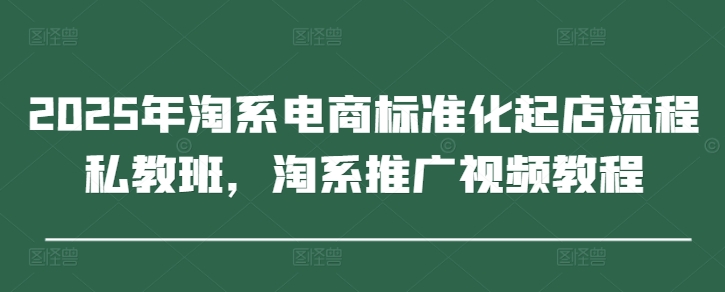2025年淘系电商标准化起店流程私教班,淘系推广视频教程插图 2025年淘系电商标准化起店流程私教班,淘系推广视频教程