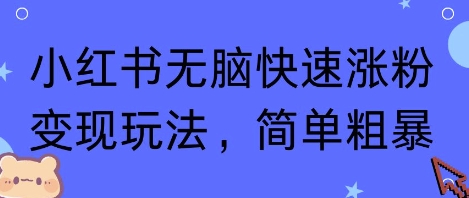 小红书无脑快速涨粉变现玩法,简单粗暴插图 小红书无脑快速涨粉变现玩法,简单粗暴