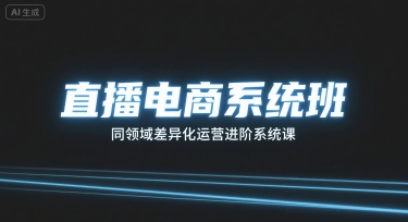 直播电商系统班,同领域差异化运营进阶系统课插图 直播电商系统班,同领域差异化运营进阶系统课