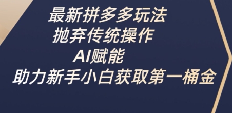 最新拼多多玩法,抛弃传统操作,AI赋能,助力新手小白获取第一桶金插图 最新拼多多玩法,抛弃传统操作,AI赋能,助力新手小白获取第一桶金