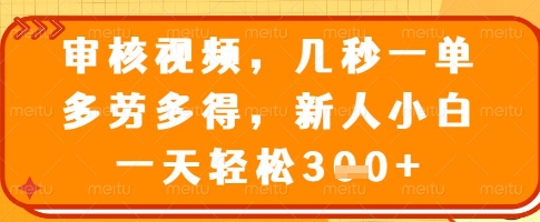 审核视频,几秒一单,多劳多得,新人小白一天轻松3张【揭秘】插图 审核视频,几秒一单,多劳多得,新人小白一天轻松3张【揭秘】