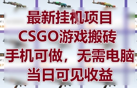 最新挂G项目,CSGO游戏搬砖,手机可做,无需电脑,当日见收益【揭秘】插图 最新挂G项目,CSGO游戏搬砖,手机可做,无需电脑,当日见收益【揭秘】