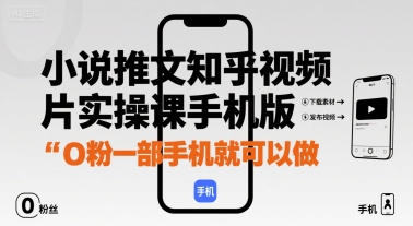 小说推文知乎视频图片实操课手机版,0粉一部手机就可以做插图 小说推文知乎视频图片实操课手机版,0粉一部手机就可以做